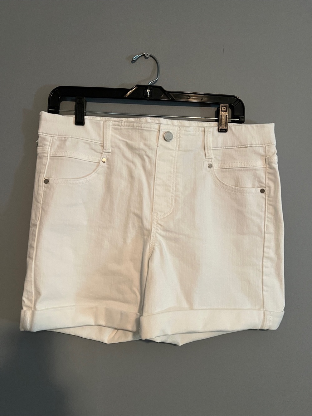Liverpool White Rolled-Hem Denim Shorts